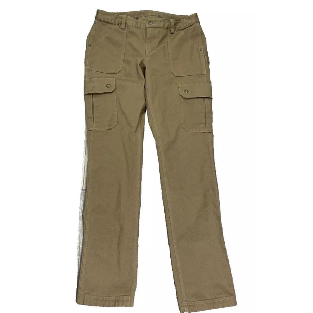 Duluth Trading Co Cargo Pants Women's 6x31 Curvesetter Waistband Khaki Tan Brown